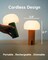 Outdoor Mushroom Table Lamp Rechargeable, Cordless Lamps for Patio Waterproof